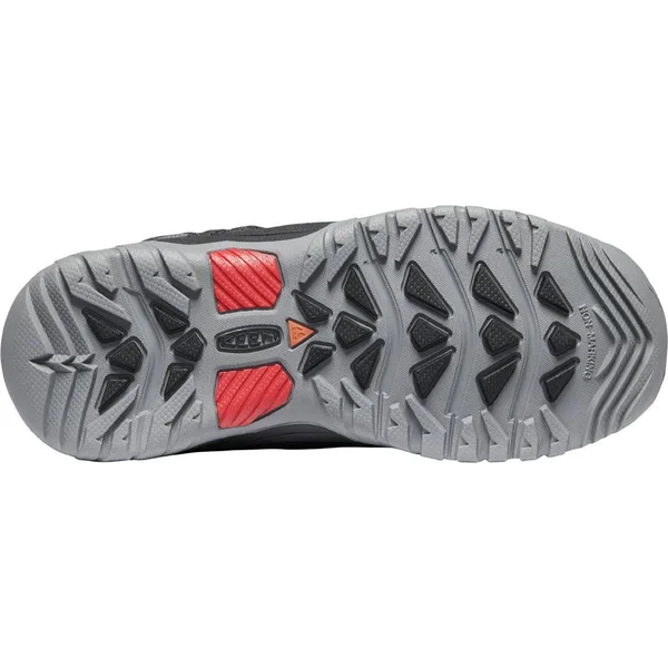 Keen Youth Targhee Mid Waterproof Shoe - 3 - Blue Nights - Red Carpet