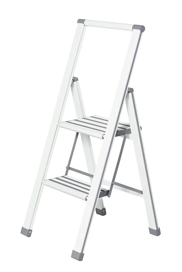 Wenko Aluminium Design 2-Step Folding Stepladder - White