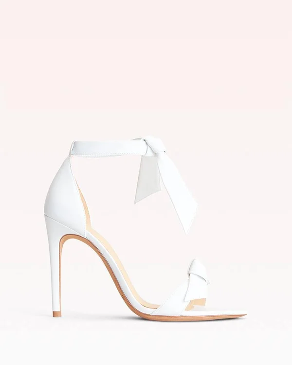 Alexandre Birman Clarita Knotted Leather Sandal, White
