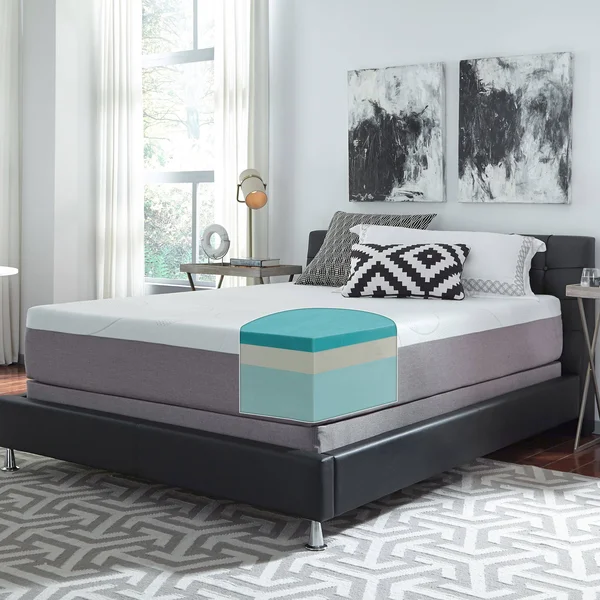 Slumber Solutions Choose Your Comfort 12-Inch Gel Memory Foam Mattress Set - Queen - Medium