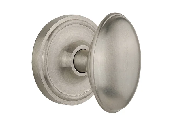 Nostalgic Warehouse 704750 Classic Rosette Passage Homestead Door Knob, Satin Nickel