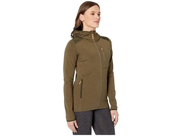 Fjallraven Keb Fleece Hoodie Women's Sweatshirt Laurel Green/Deep Forest : Xxs