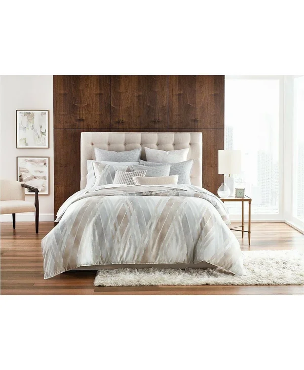 Hotel Collection Lateral Pima Cotton Full/Queen Duvet Cover Natural