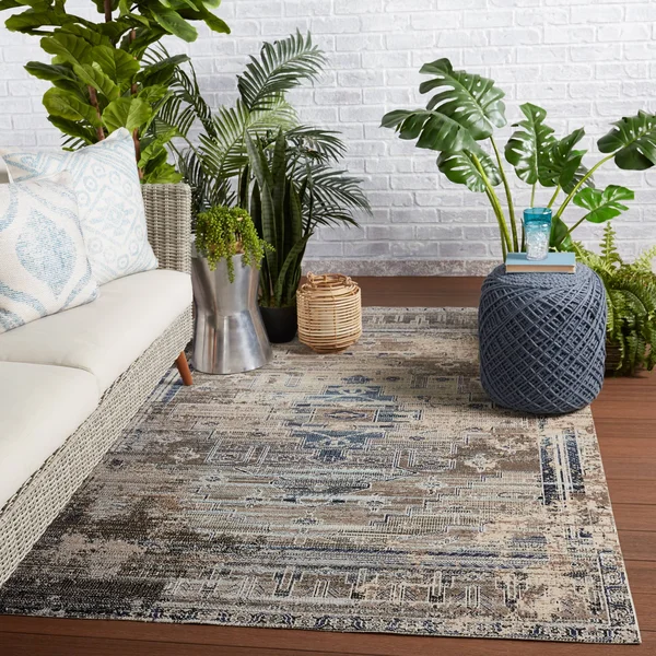 Jaipur HDC Azriel Pink/Taupe 8 ft. 10 in. x 12 ft. Medallion Rectangle Indoor/Outdoor Area Rug