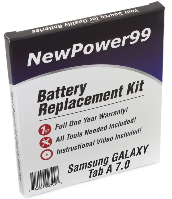 Samsung Galaxy Tab A 7.0 Battery Replacement Kit with Video Instructions, Tools, Extended Life Battery and Full One Year Warrant