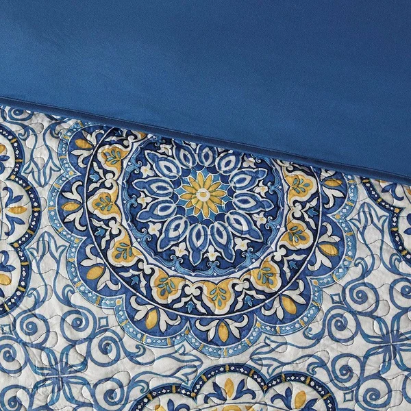 Madison Park Tangiers 6 Piece King/Cal King Blue 2-in-1 Duvet Set