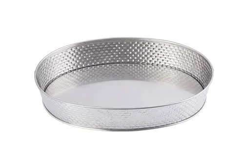 Oval Diner Platter - Stainless Steel, 12x9x22 Brick Pattern, 3 Packs