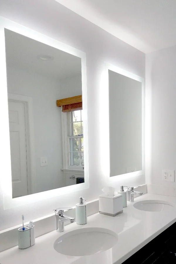 Side-Lighted LED Bathroom Vanity Mirror: 28x22 Wide x 44x22 Tall - Rectangular - Wall-Mounted