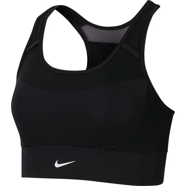 Nike Women's Swoosh Pocket Sports Bra, Small, Black