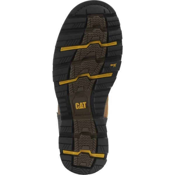 Men's Caterpillar Combine Pull on Waterproof Composite Toe Boot, Size: 11.5, Brown