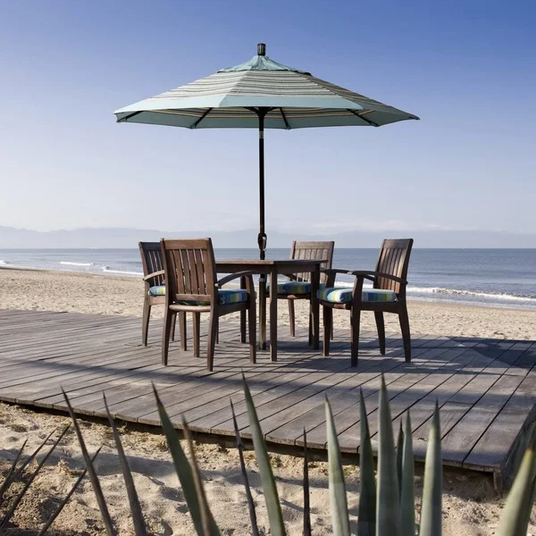 California Umbrella GSPT758-170-5402 Matte White/Sunbrella/Granite 7.5& Aluminum Push Tilt Market Umbrella