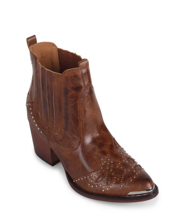 Wanted Lonestar Western Inspired Ankle Bootie Women's Shoes - 7, Tan