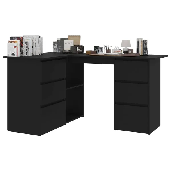 vidaXL Corner Desk Gray 57.1x22x39.4x22x29.9x22 Chipboard