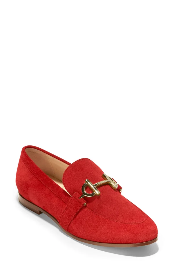 Cole Haan Modern Classics Loafer Women's Shoes Red Dahlia Suede : 7 B