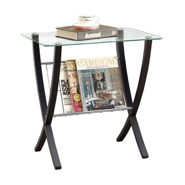 Ergode Accent Table Espresso Bentwood with Tempered Glass I3021vv