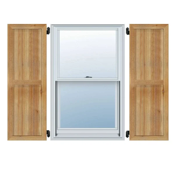 10 3/4x22W x 55x22H TimberCraft Two 5 3/8x22 Boards Framed Board-n-Batten Shutters, Rough Sawn Western Red Cedar (Per Pair)