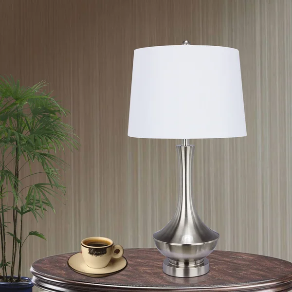 Fangio Lighting 30 in. Brushed Steel Metal Table Lamp