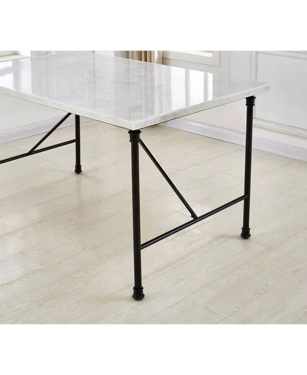 Steve Silver Claire White Marble Top Rectangular Dining Table