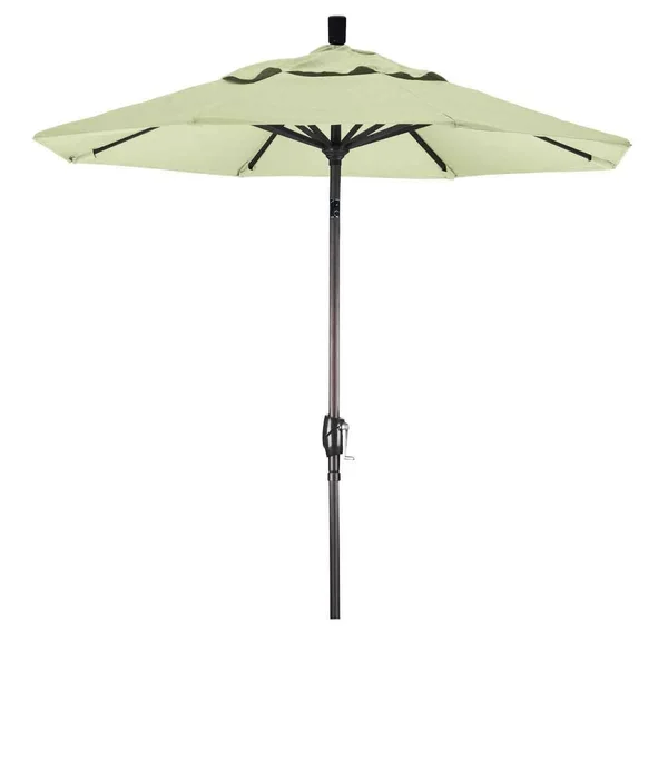 California Umbrella 7.5& Aluminum Market Umbrella Push Tilt Bronze/Sunbrella/Spectrum Mist GSPT758117-48020