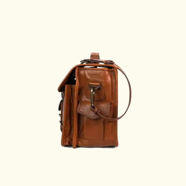 Roosevelt Buffalo Leather Briefcase Bag - Amber