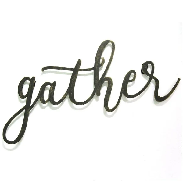 Gather Metal Script Wall Decor Black 20x22 x 10x22, Aluminum