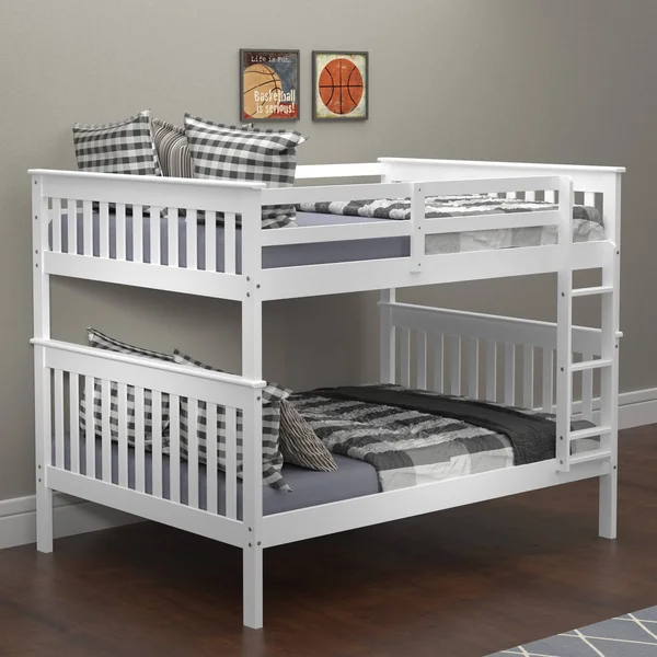 Donco Kids Mission Bunk Bed - Full/Full, White