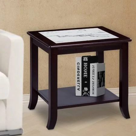 Red Barrel Studio Sturgill Marble Top End Table - White
