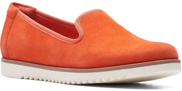 Clarks Serena Brynn Women's Shoes Bright Orange Suede : 7.5 B - Medium