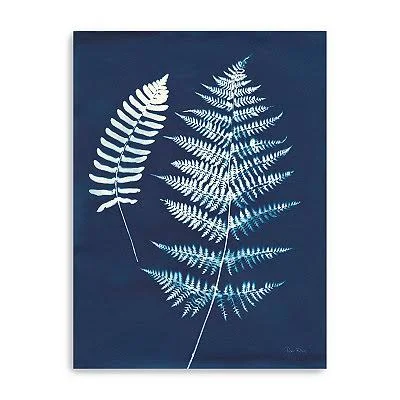 Blue Ferns V Canvas Art Print - 24x32 in.