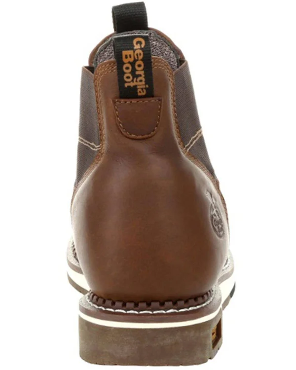Men's Georgia Boot GB00352 Wedge Waterproof Chelsea Work Boot, Size: 10, Brown
