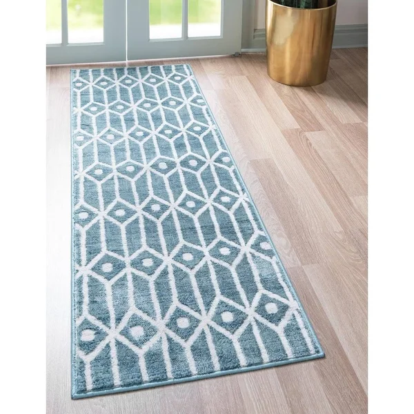 Unique Loom Matrix Trellis Diamonds Blue 9 ft. x 12 ft. Area Rug