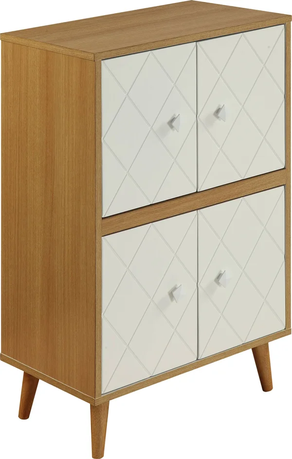 Acme Anita Cabinet, Natural & White