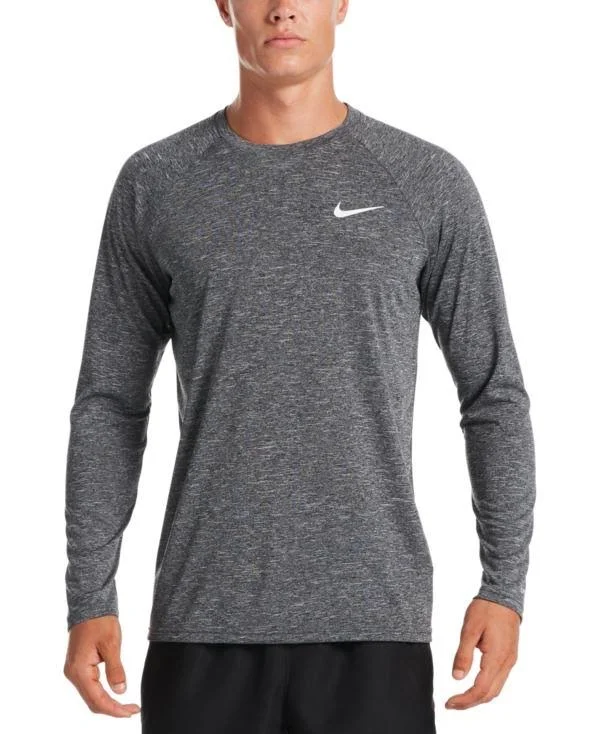 Nike Men's Heather Hydroguard Long Sleeve Swim T-Shirt - Particle Grey