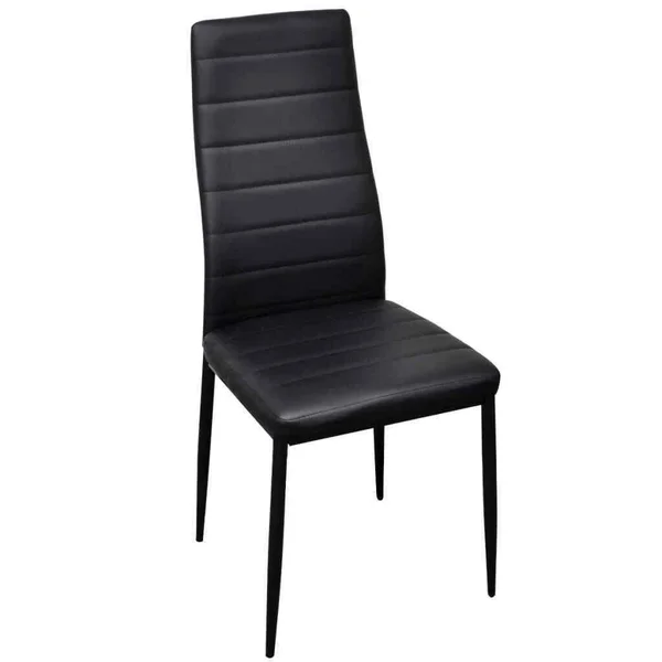 vidaXL Dining Chairs 4 Pcs Black Faux Leather