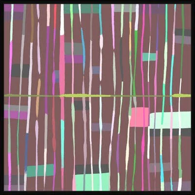 'Colorful Lines' Framed Graphic Art Print on Canvas JBass Grand Gallery Collection