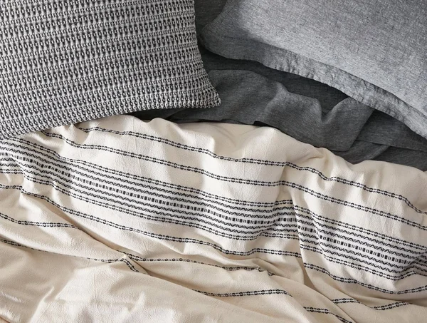 Coyuchi Rippled Stripe Organic Sham - Ivory with Black, Standard