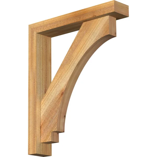Ekena Millwork BKT0402X20X24IMP05RWR 4x22W x 20x22D x 24x22H Imperial Block Rough Sawn Bracket w/ Offset Brace - Western Red Ceda