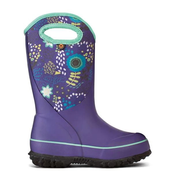 Bogs Slushie Reef $65.00 Boy's Insulated Waterproof Rain Boots Purple Multi 2 Big Kid