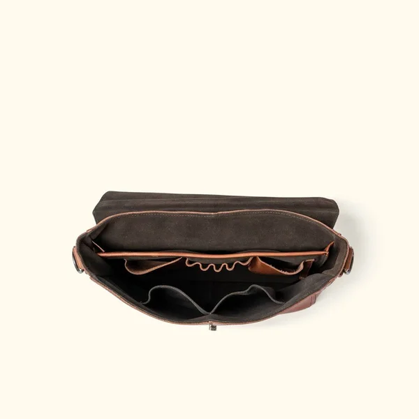 Denver Leather Laptop Messenger Bag - Autumn Brown