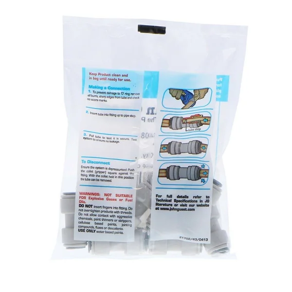 John Guest Union Connector - 5/16 - Box of 300 PM0408S