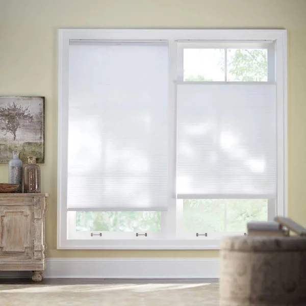 Home Decorators Collection Snow Drift White Top Down Bottom Up Light Filtering Cellular Shade - 56.5 in. W x 48 in. L