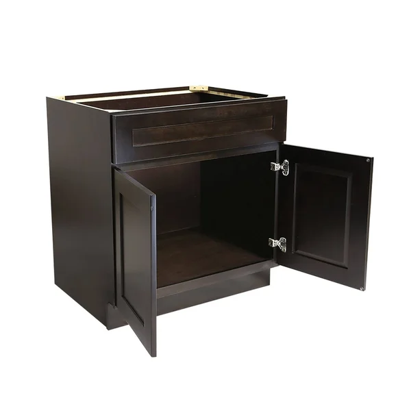 Design House Brookings 24x22 Fully Assembled Kitchen Base Cabinet, Espresso Shaker