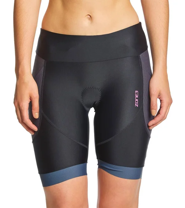 Zone3 Women's AquaFlo Plus Shorts M - Black/Grey/Neon Pink