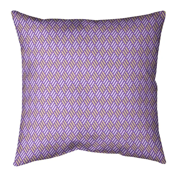 Two Color Stripe Diamonds Throw Pillow - 26 x 26 - Green & Orange - Cotton