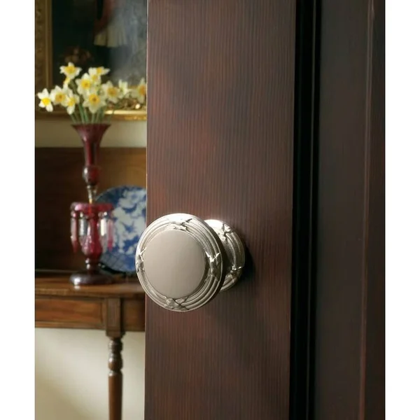 Baldwin 5013150MR Estate Knob Without Rosettes Edinburgh Satin Nickel