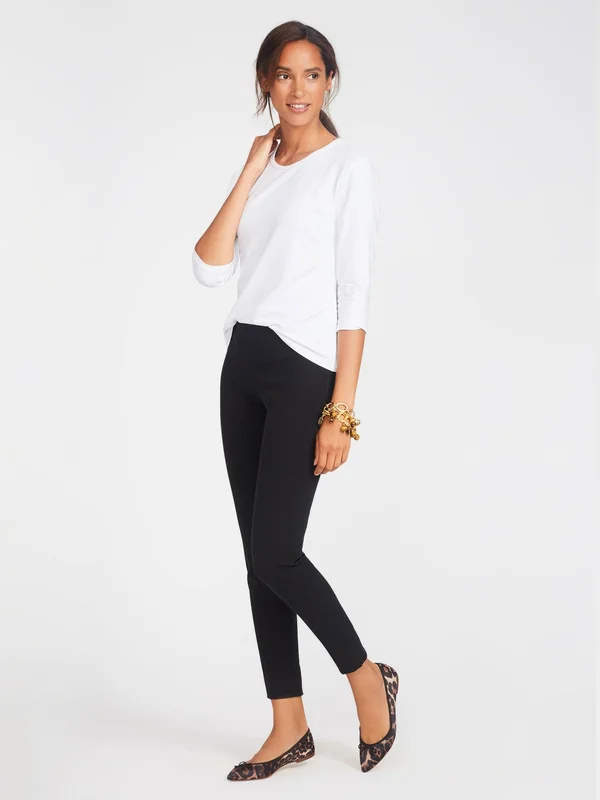 J.Mclaughlin Women's Signature Tee White Solid, Size Small