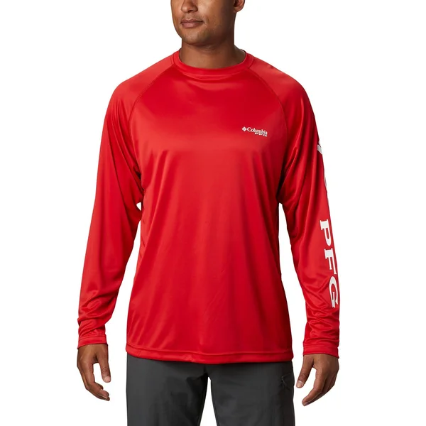 Columbia Men's PFG Terminal Tackle Long Sleeve Shirt - 3X, Red