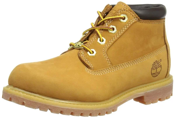 Timberland Nellie Waterproof Chukka Yellow - Womens Sneakers, Size US 6.5 - Color Wheat Nubuck with Black Collar