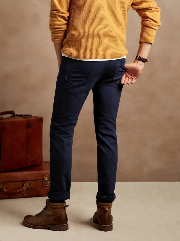Banana Republic Men's Slim Traveler Pant Navy Size 42W 32L