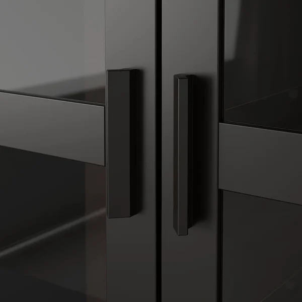 IKEA - BRIMNES Glass-Door Cabinet - Black, 31 1/2x74 3/4 10409871